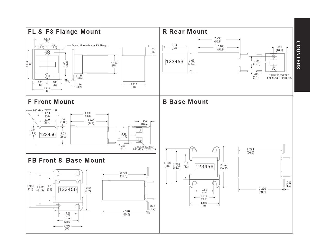KEP KE610 FB 6 Digit Non Resettable Analog Mechanical Impulse Counter 4.5-6VDC