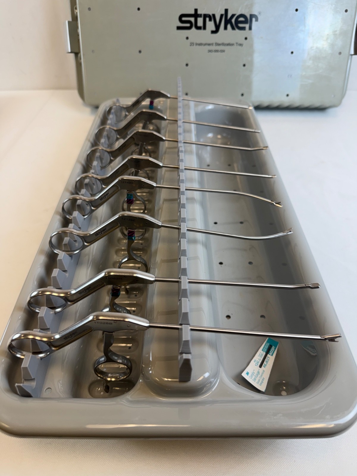 Set of 8 Stryker Conquest Arthroscopic Punch & Grasper Set w/ Sterilization Tray
