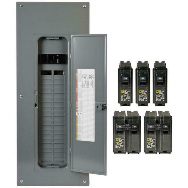 Square D HOM4080M200PCVP Main Breaker Panel with HOM 230 & HOM120 breakers 200A