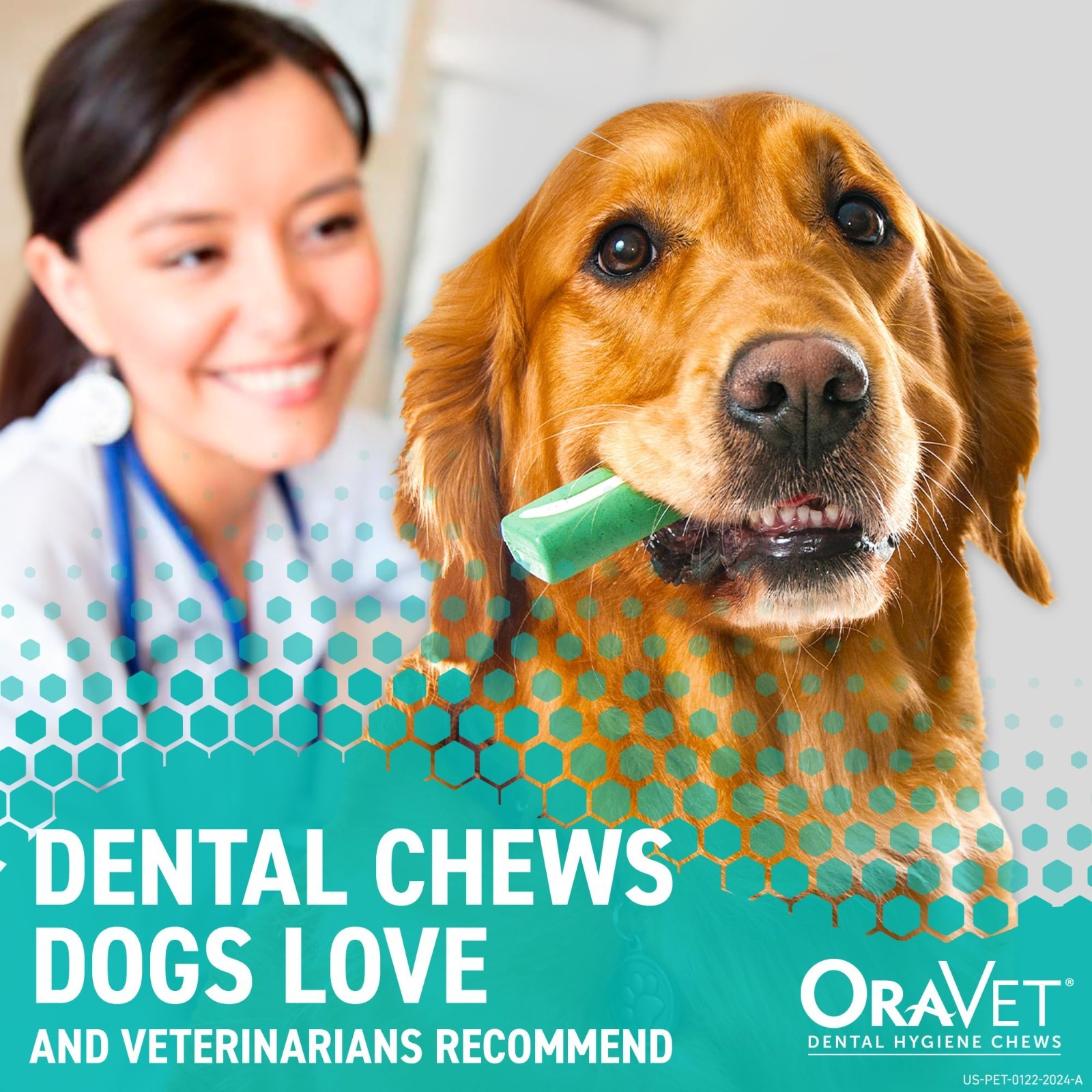 2 PACK OraVet Dental Hygiene Chews for Medium Dogs 25-50 Lbs 30 Count