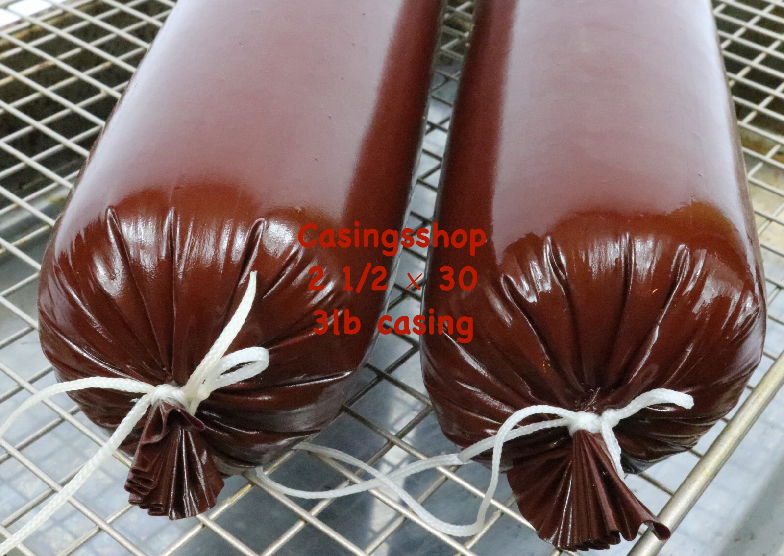 50 pcs 3 lb Mahogany Summer Sausage Casings, 2 ½ X 20 in – 150 Lbs of meat