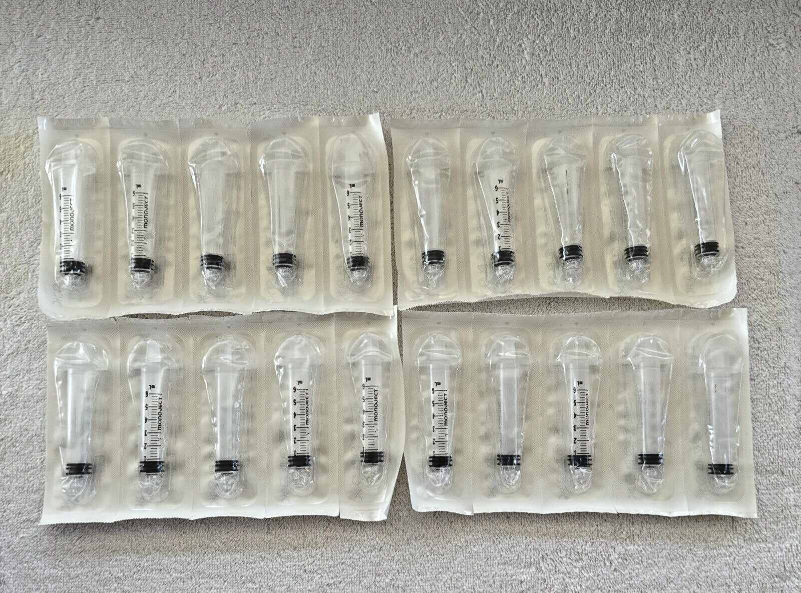 6cc MONOJECT ORAL Syringes 6ml Luer-Lock Sterile Syringe Only No Needle- 20 Pack