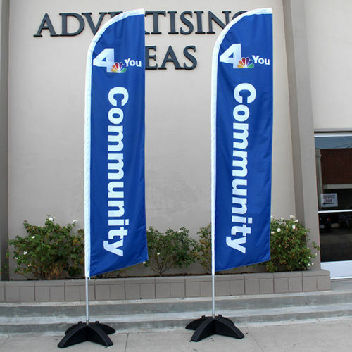 15ft Custom Single Sided Swooper Advertising Flag Feather Banner + Pole + Spike