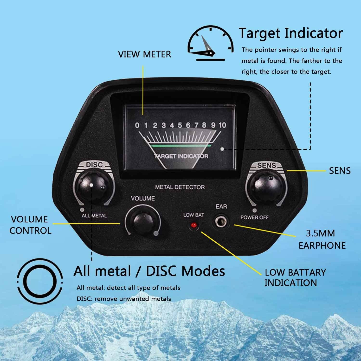 Deep Ground Metal Detector Gold Finder Waterproof Search Coil Underwater