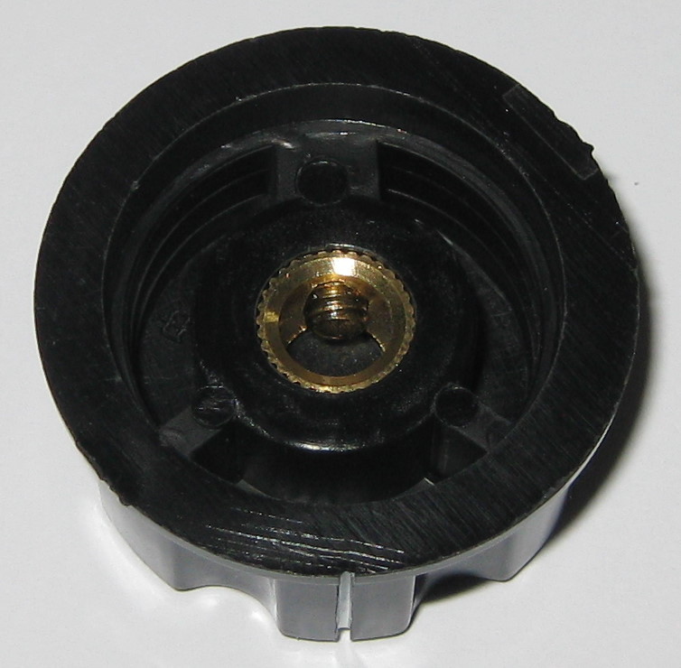 2X Instrument Ribbed Skirted 1-5/16″ Knob – 1/4″ ID – Brass Insert Aluminum Top