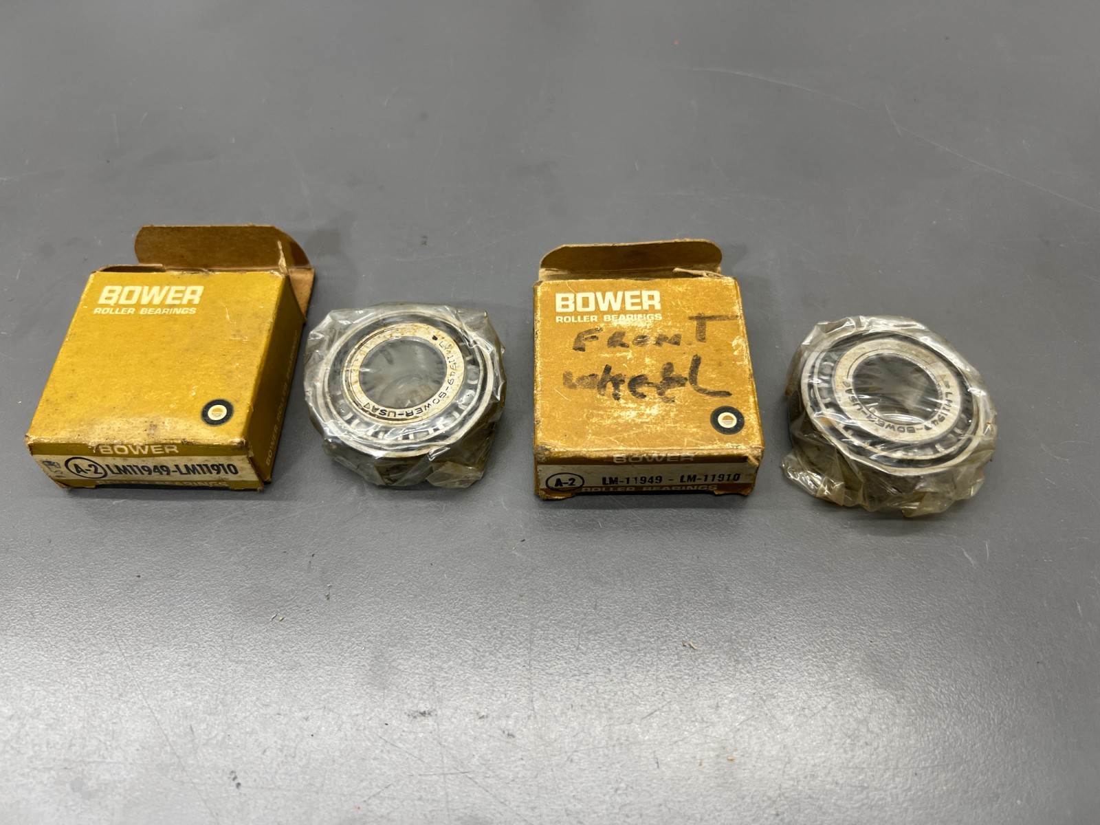 (k) NEW NOS BOWER LM-11949 LM-11910 ROLLER BEARING – SET OF 2 – MADE IN USA