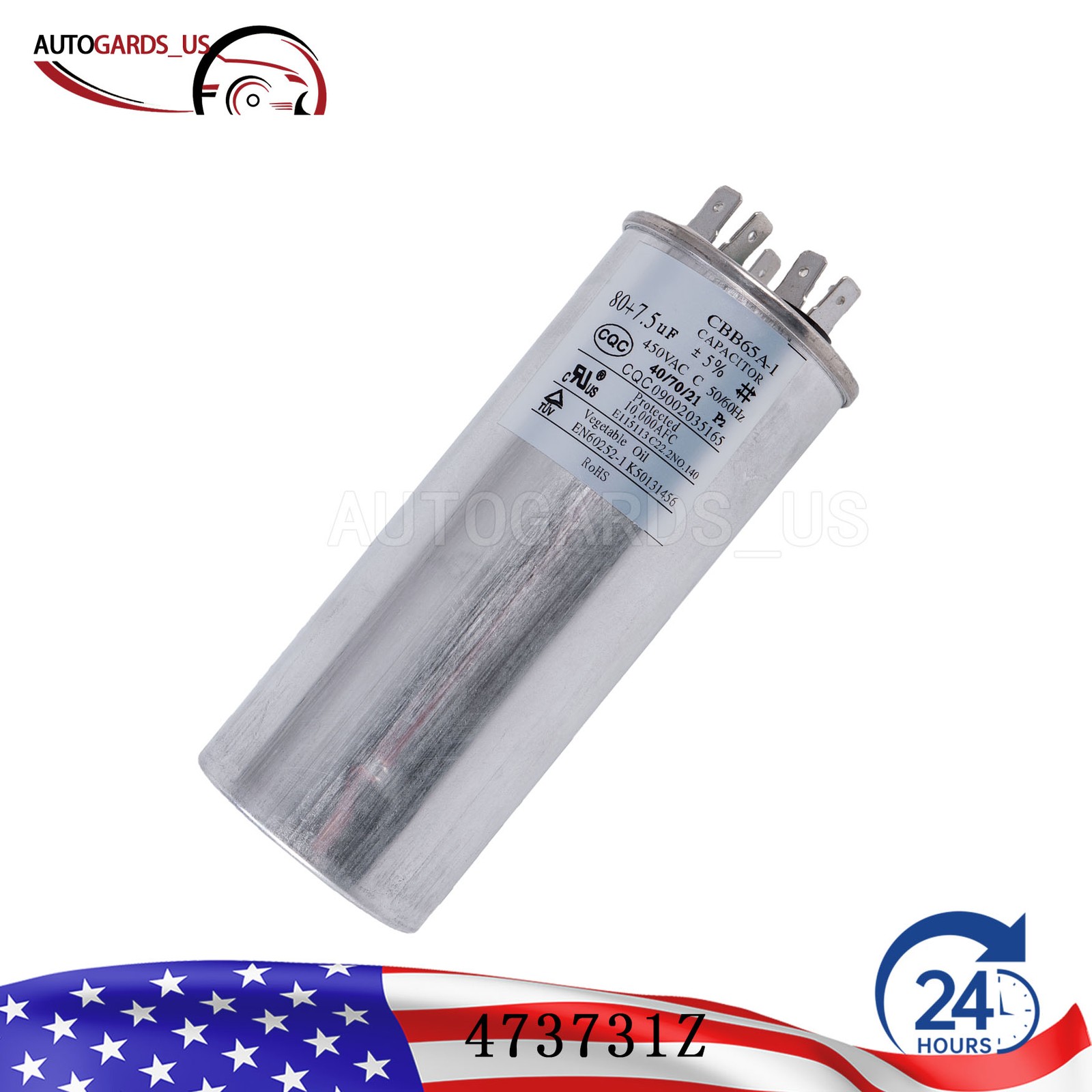 Fits Heat Pump Capacitor 473731Z Replacement 80+7.5 uF 450VAC 50/60Hz Pentair