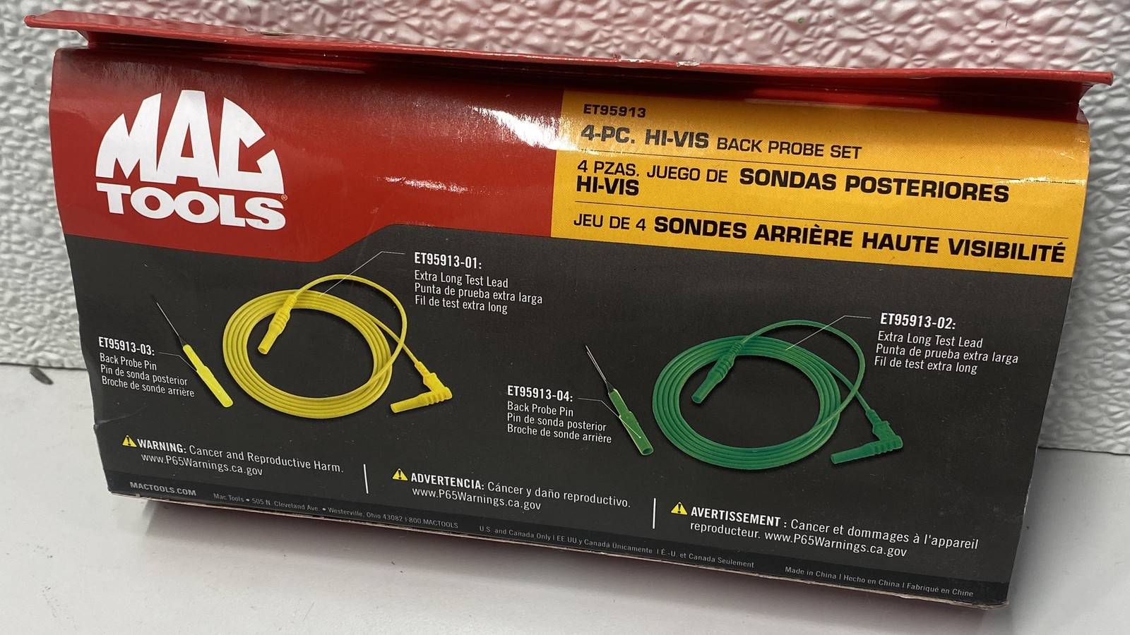 *PREOWNED* MAC Tools 2-PC. Easy-Access Back Probe Test Lead Set 76″ ET95913