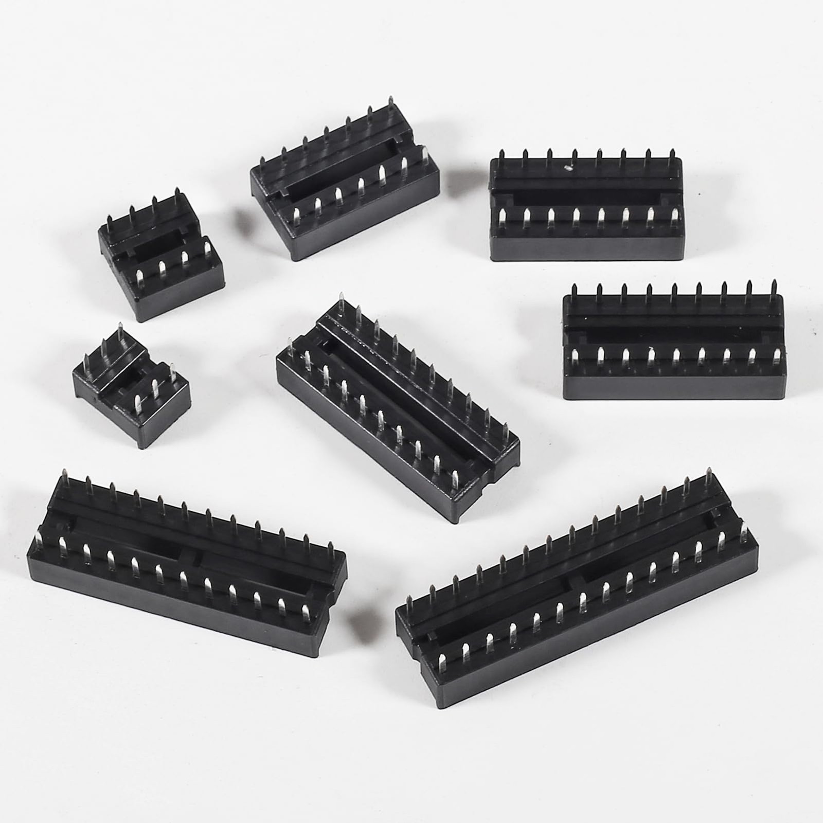 66PCS DIP IC Sockets Adaptor Solder Type Socket Kit 6 8 14 16 18 20 24 28 Pin DI