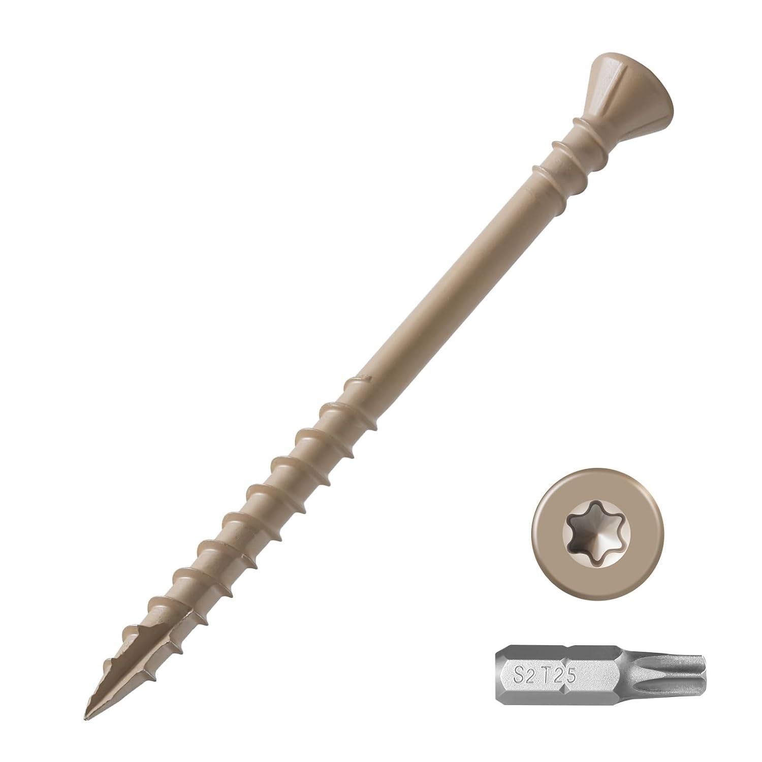 Deck Screws 3 Inch Exterior Wood Screws Flat Head Torx Drive Rust Resistant E…