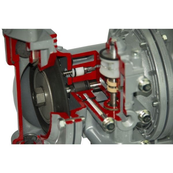 Dayton 3Hjw8 Double Diaphragm Pump, Aluminum, Air Operated, Santoprene, 28 Gpm