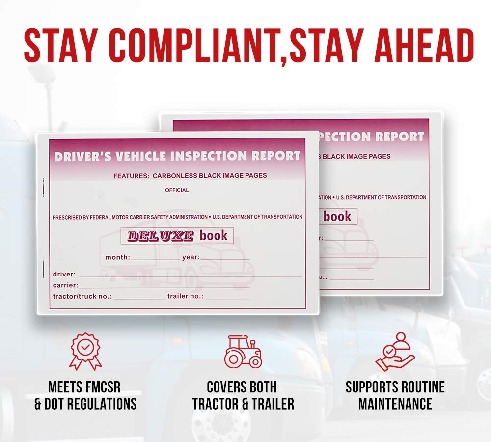 5-1/2″x8-1/2″Driver’s Vehicle Inspection Report Book for Truck Drivers 50 Pcs