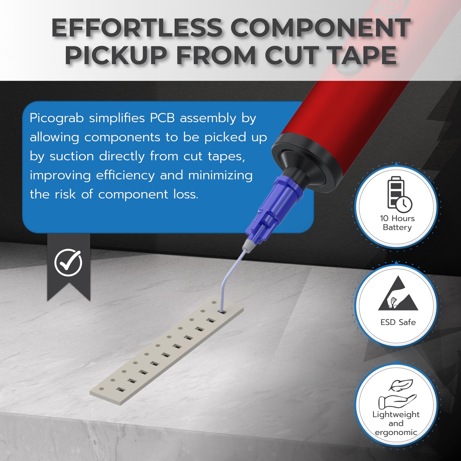 Rechargeable ESD Vacuum Pickup Pen for IC Component Placement and SMD Chip Re…