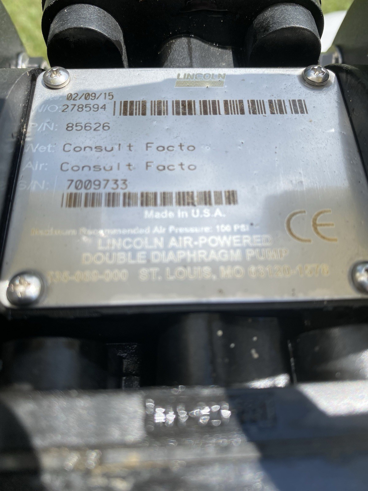Lincoln Industrial 85626 1/2” Diaphragm Pump