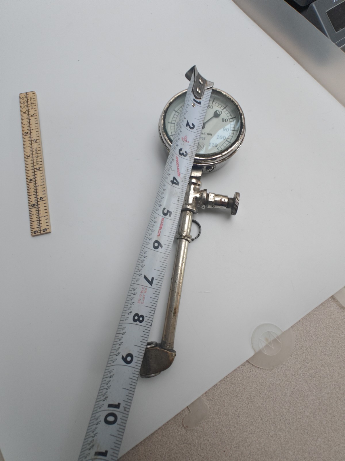 Ashcroft Carbonation Gauge 3″ Range: 0-110# Test Valve. Bridgeport Conn. U.S.A