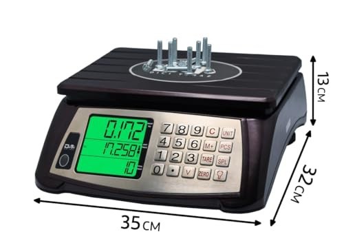 Commercial Price Computing Scale 66lb/30kg – Waterproof, Rechargeable, Large LCD