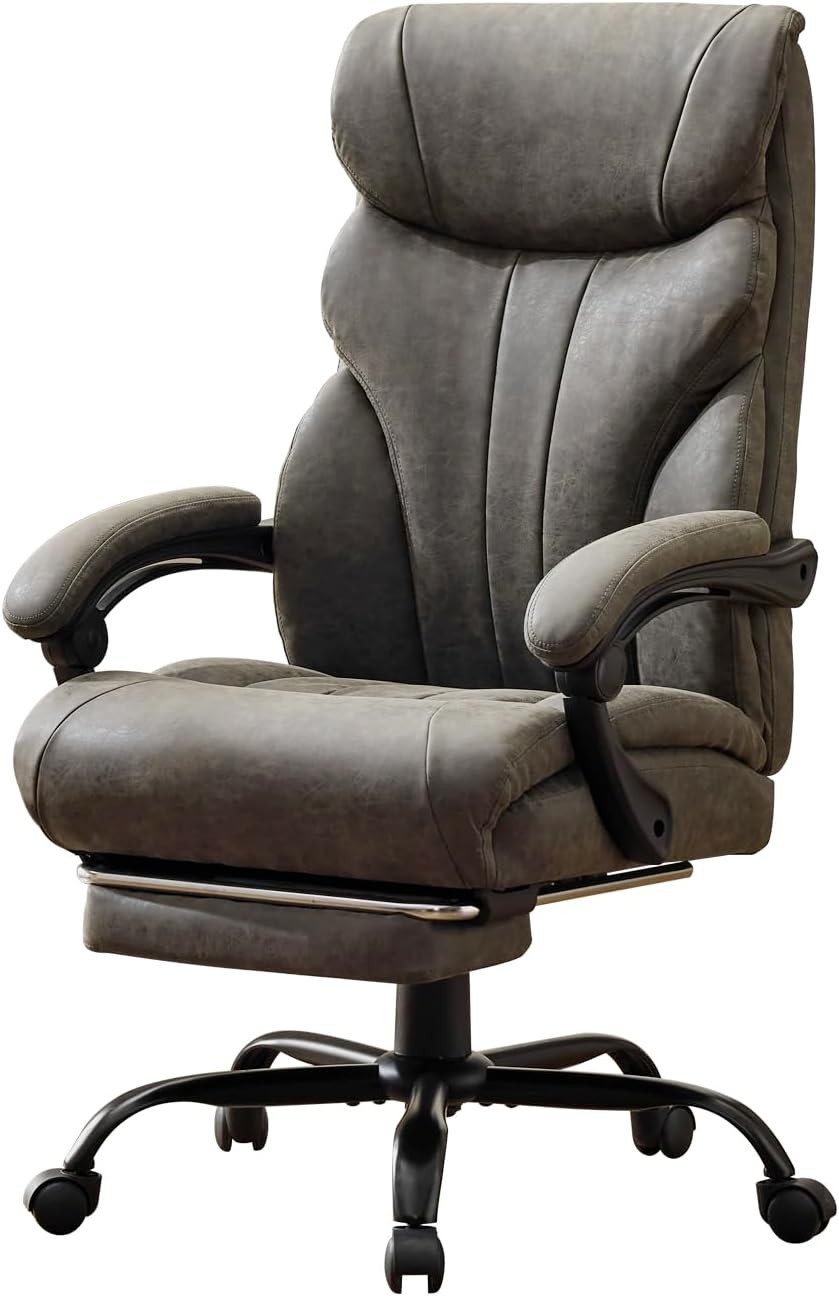 🚩Wide Ergonomic Computer Chair with Footrest, 500lbs Big and Tall Office Chair