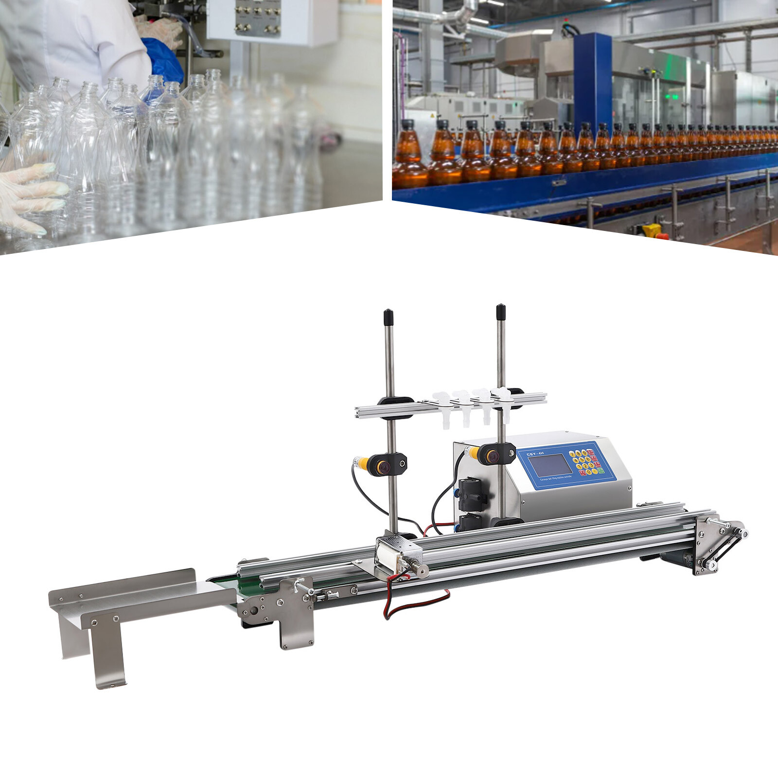 4-Head Automatic Liquid Filling Machine 10-500ml Bottle Filler Mini Filling Line
