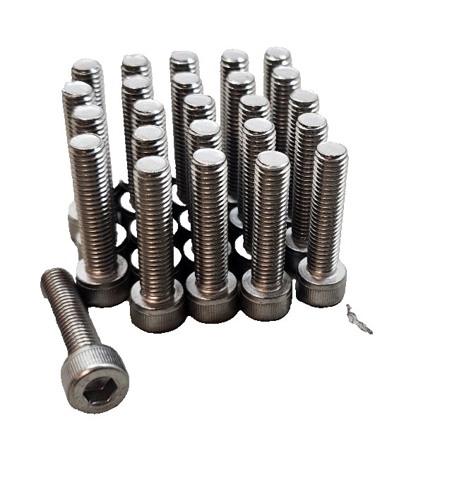 25Pcs Socket Cap Screw, M8 x 35, ISO 4762, A2 3.1, 43mm OAL