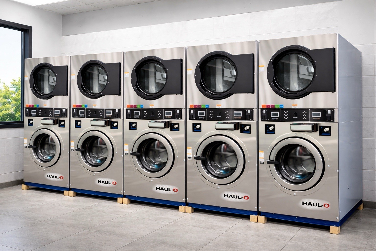 25KG Commercial Laundry Washer Dryer Combo Coin Operated Laundromat business