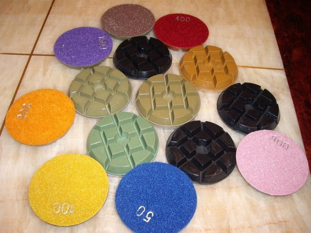 9PC 3 Inch Wet/Dry Concrete FLOOR Marble Granite stonework Diamond Polishing Pad