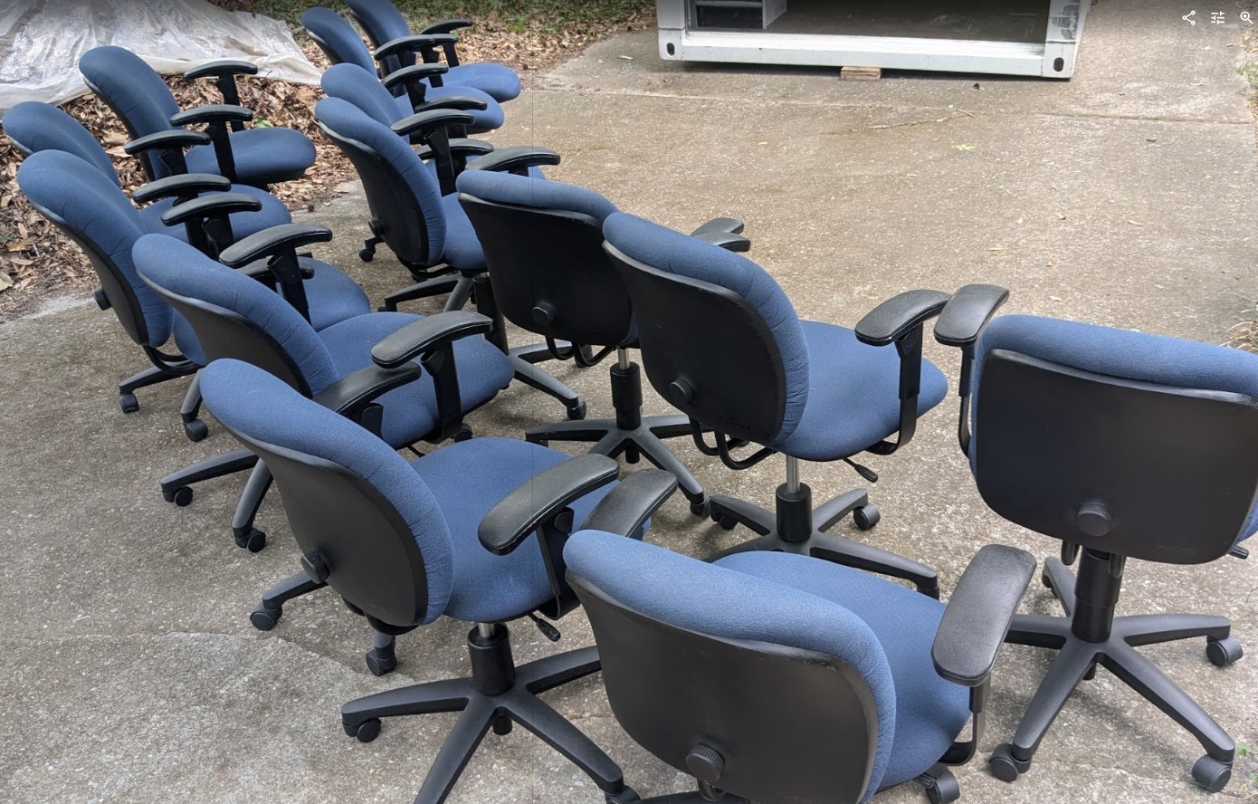 12 HON Commercial Office Chairs — Matching Blue Task Chairs w/ Arms — Local Pick