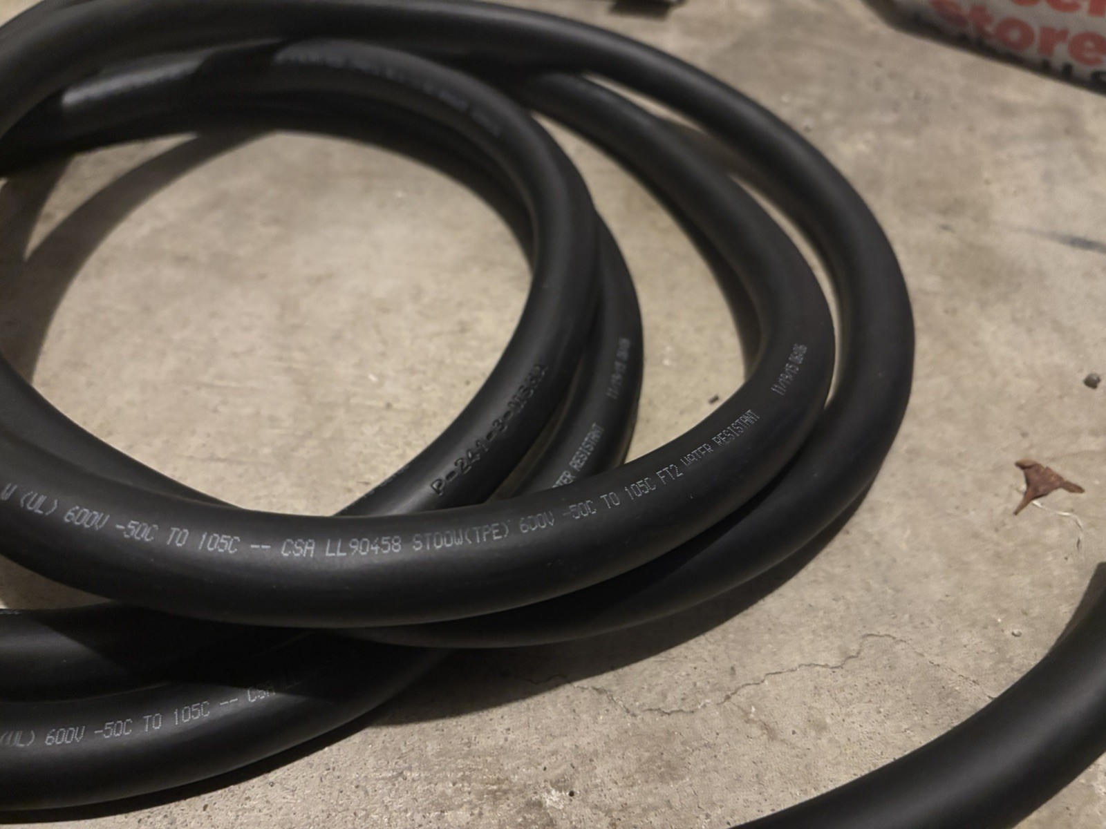 10/5 Bulk Cable 15Ft – SEOOW / SOOW Jacket, 30 Amps, 5 Wire, 600v