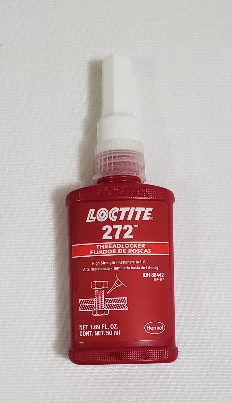 Loctite 272 Threadlocker High Strength Adhesive 50 mL 1.69 fl. oz EXP 02/2026