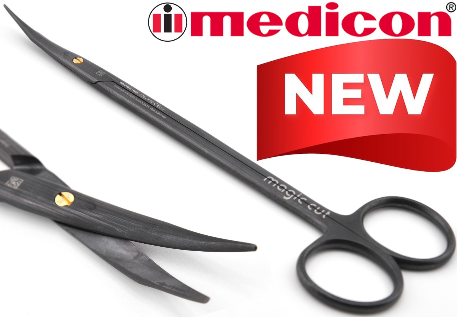MEDICON MAGIC CUT 224.67.68 Curved Durotip Supercut Reynolds Jameson Scissors 7″
