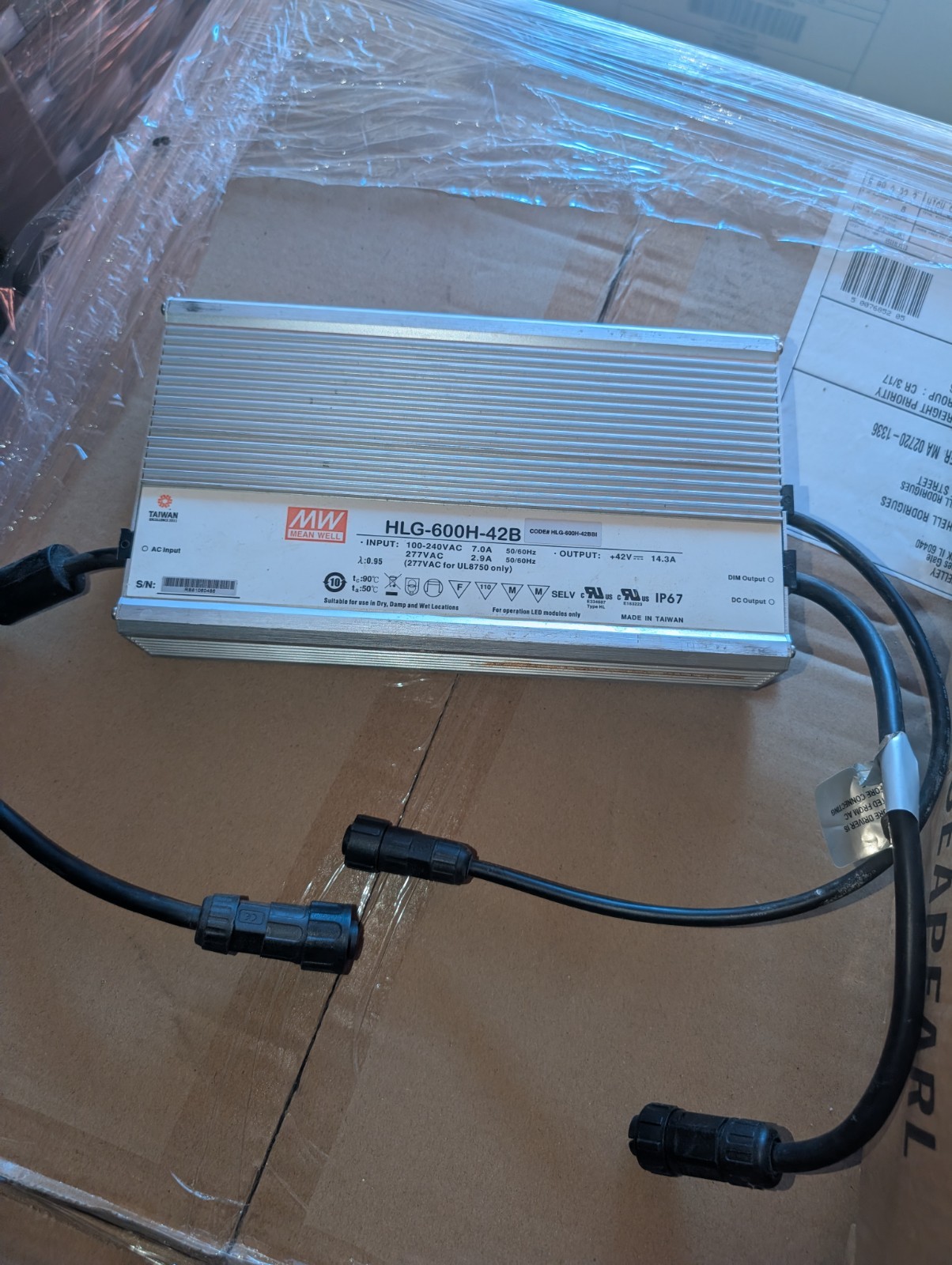 Mean Well HLG-600H-42B Power Supply 600W 42V- Dimmable