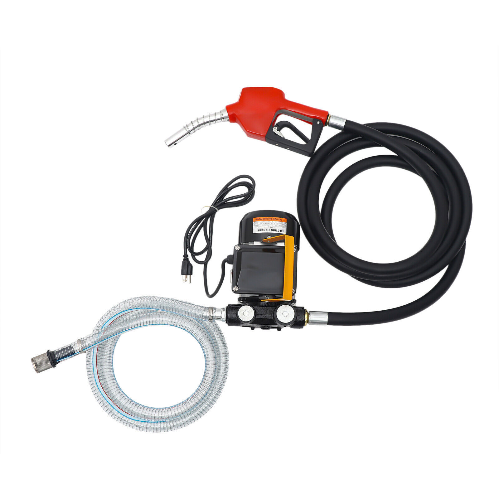 110V Self-Priming Pume W/ Hose Nozzle Electric Diesel Oil Fuel Transfer Pump Kit