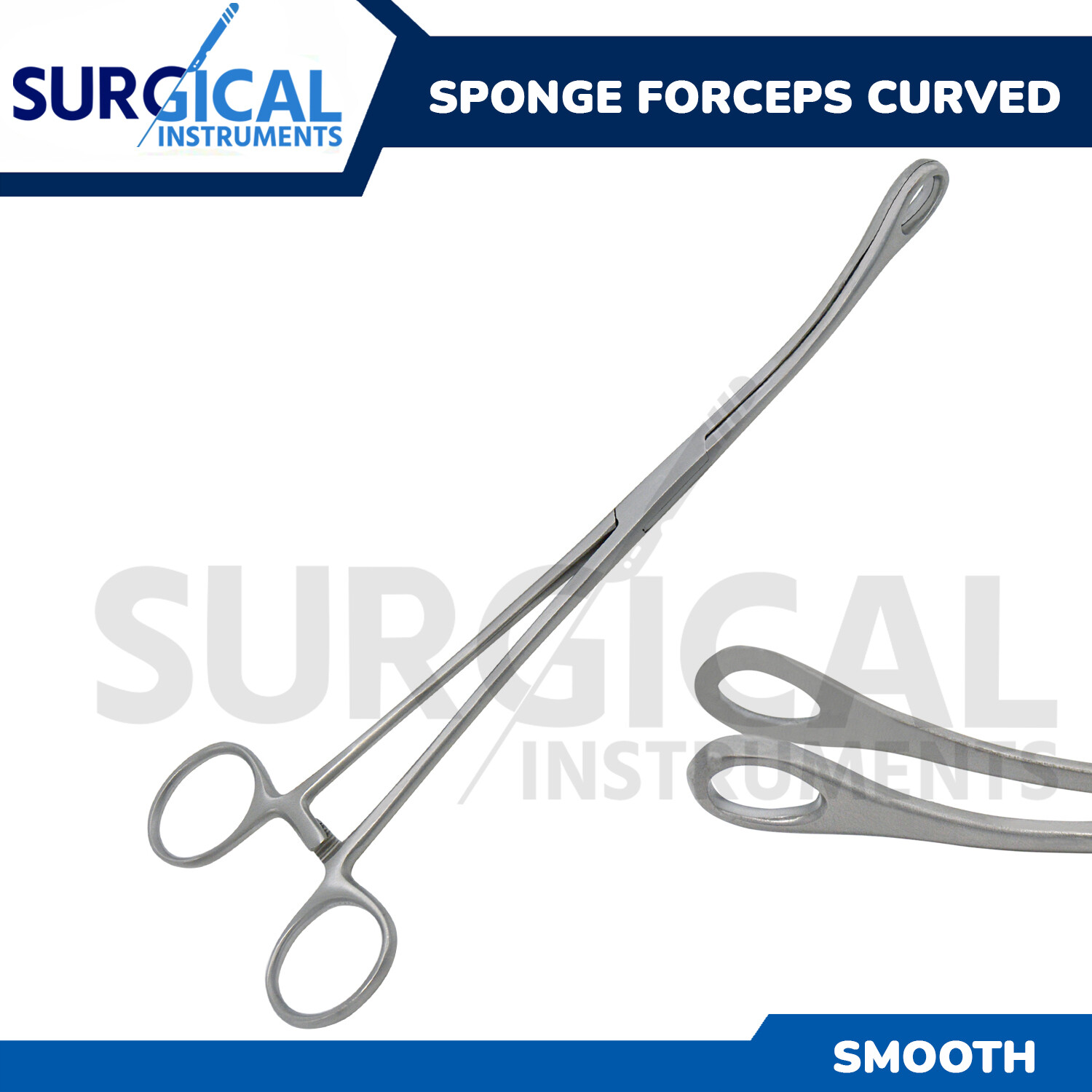 Sponge Forceps Surgical OB/GYN Smooth Jaw 7″ Curved Body Piercing German Grade