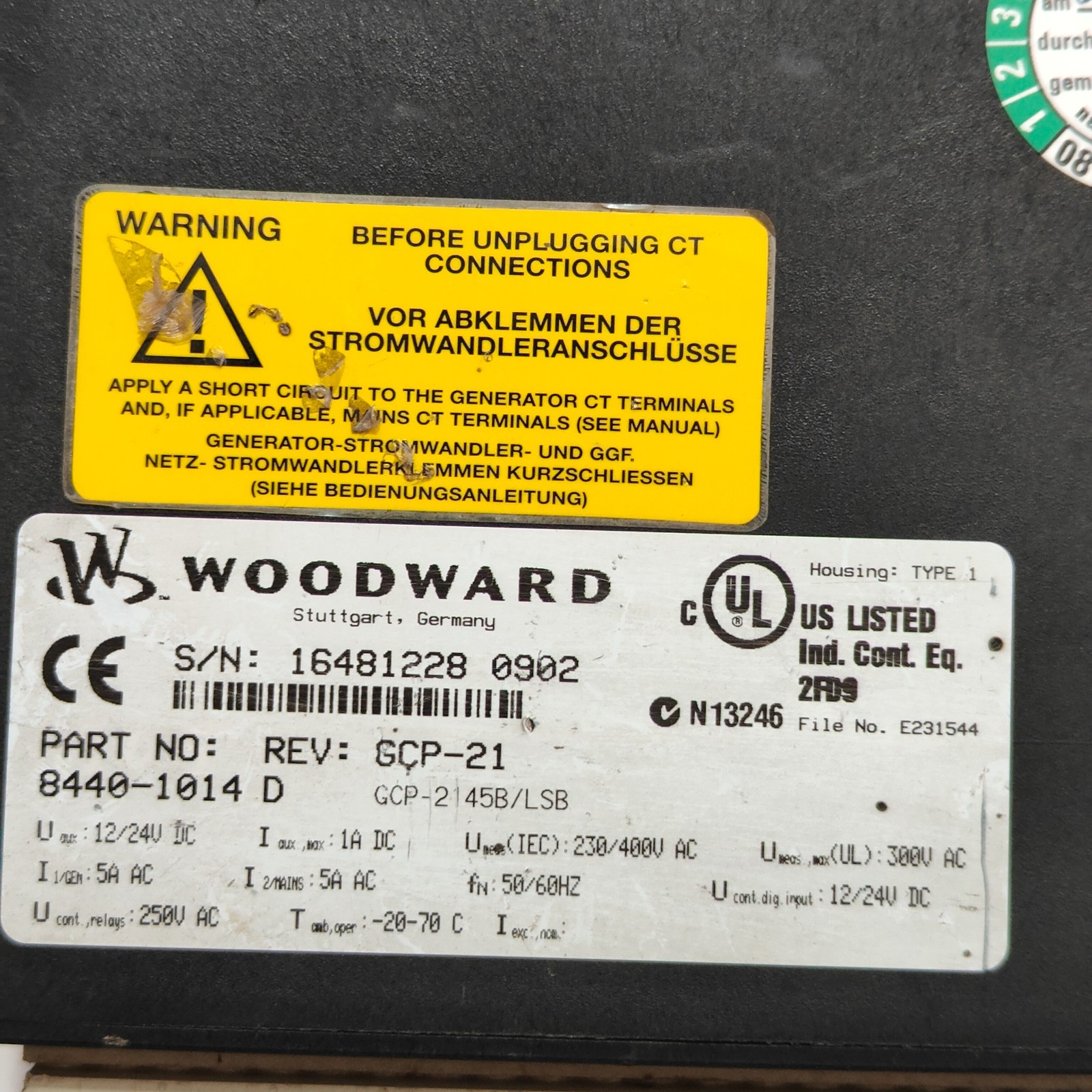 WOODWARD GCP-20 8440-1014 GENSET CONTROL GCP-21 45B/LSB GENERATOR PROTECTION