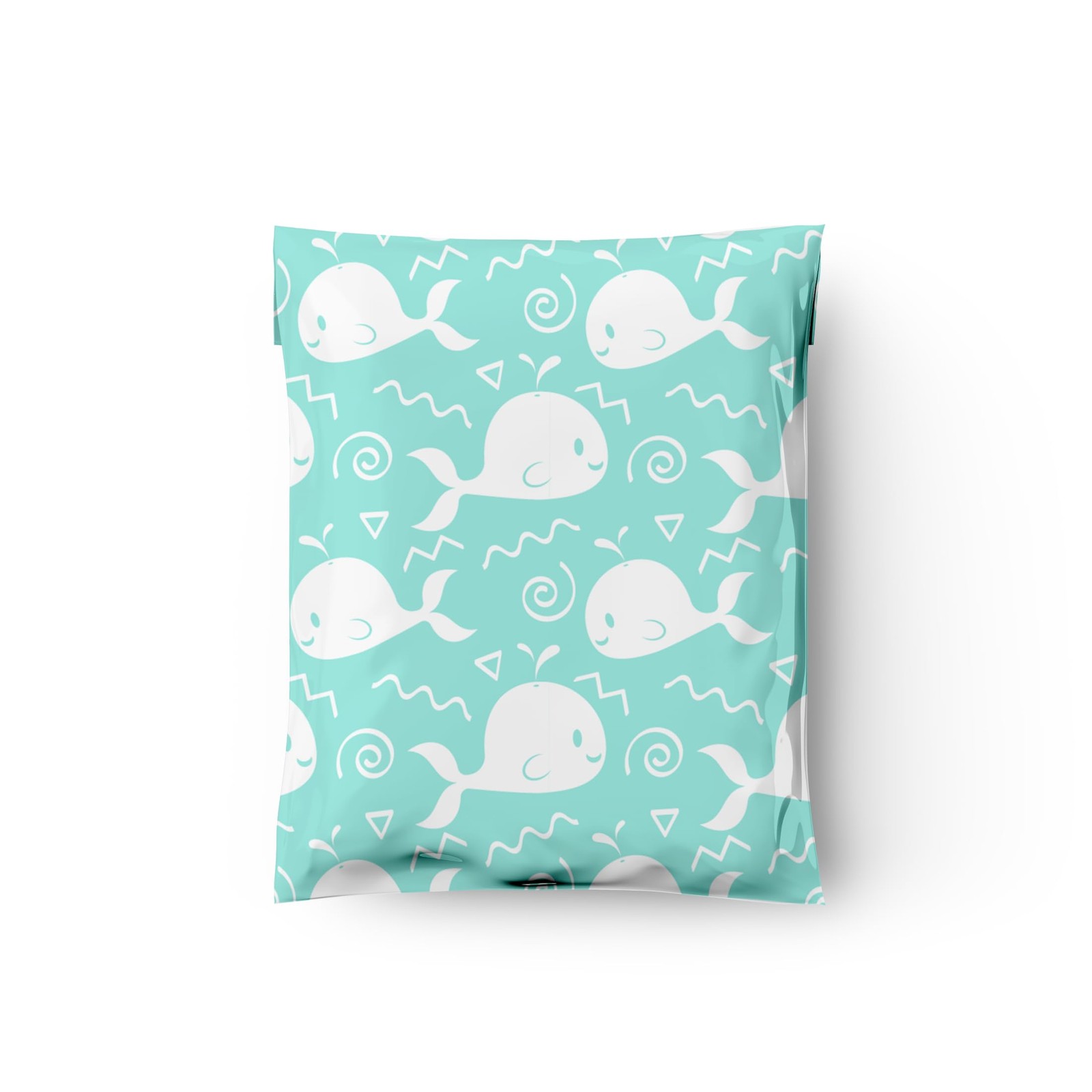12×15 (50) Blue Whales Designer Poly Mailers Waterproof Self Sealing Tear Res…