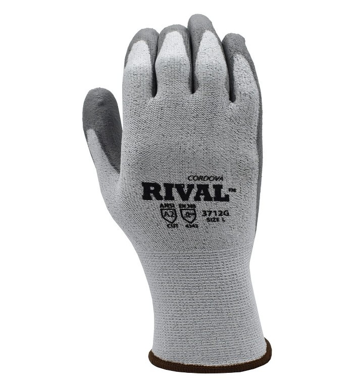 Cordova 3712GL Rival Light Gray 13-Gauge HPPE Shell Gloves 12pc A2 Industrial