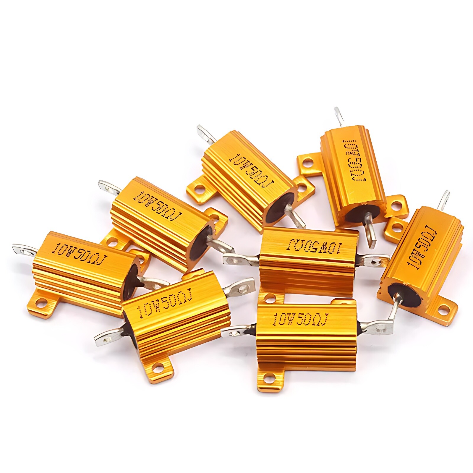 5W/10W/25W/50W/100W/200W-500W Golden Aluminium Metal Resistor Wirewound 0.1-10KΩ