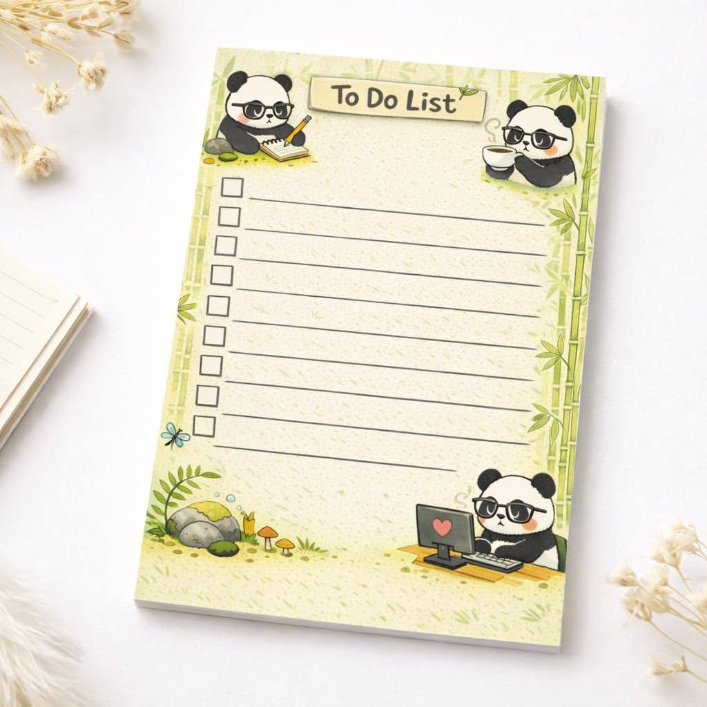Panda Sticky Notes Gifts,50 Sheets 4×6 Inch Wildlife-Themed Notepad