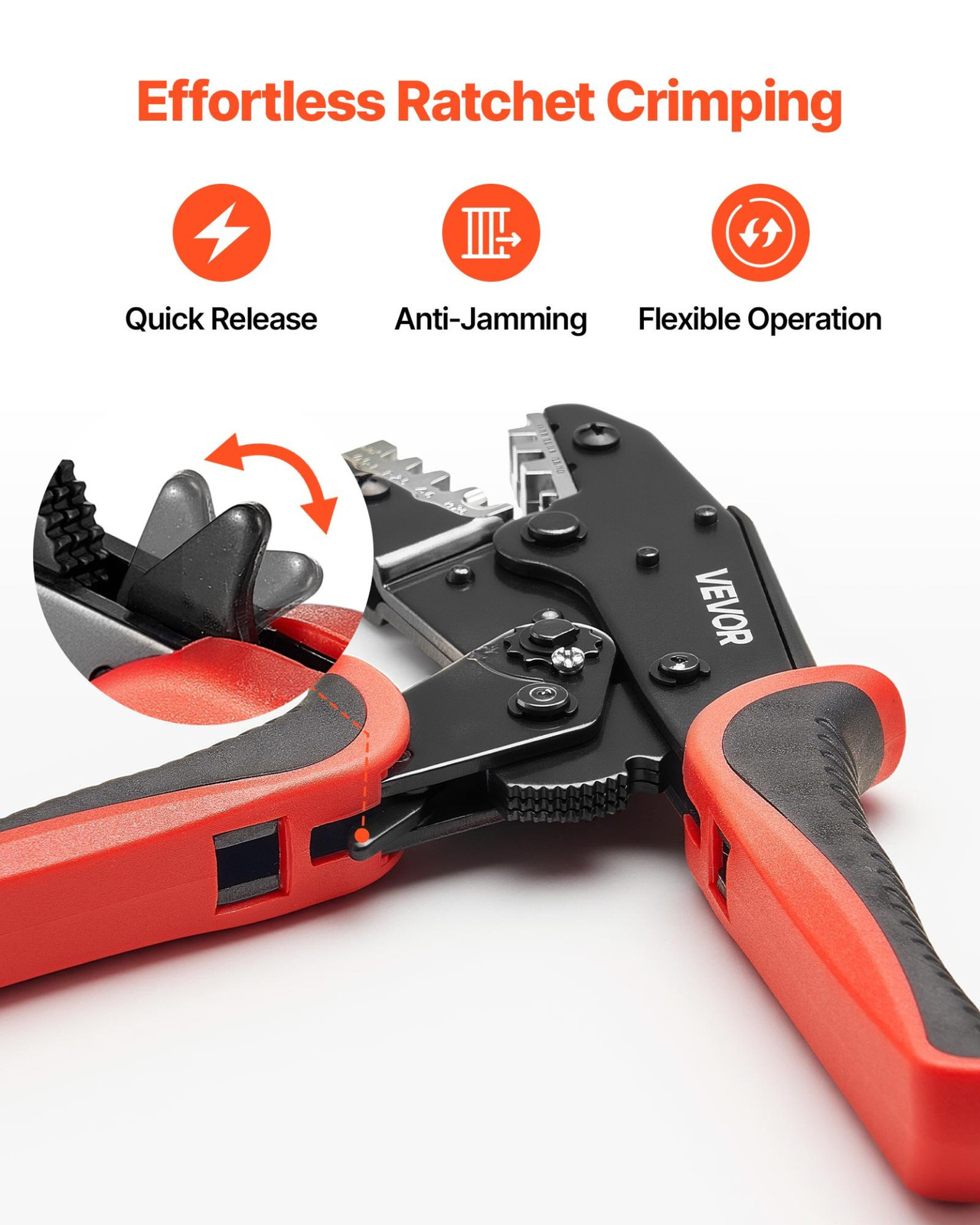 24-10 AWG Ratcheting Wire Crimping Tool Electrical Terminal Pliers