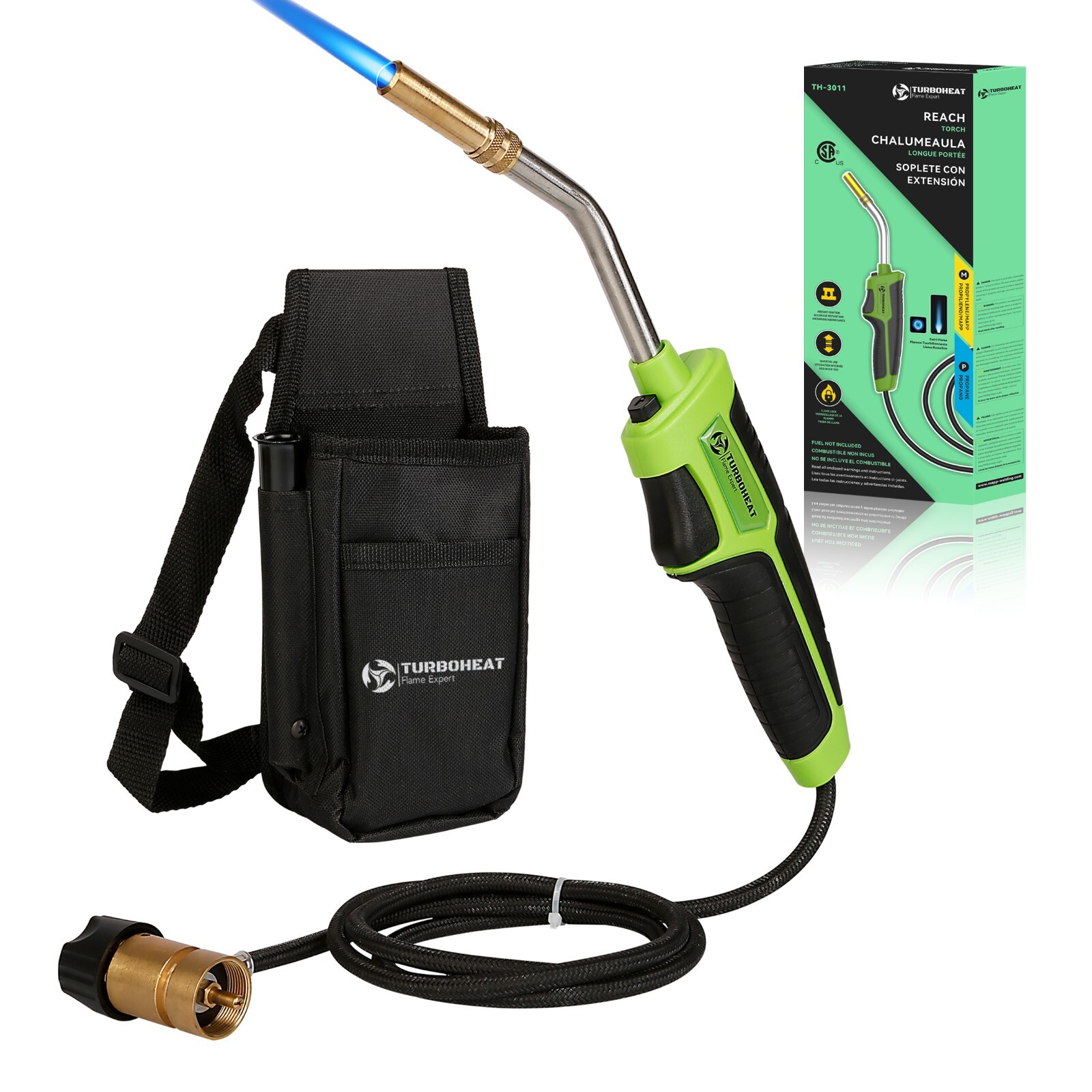 Propane Torch Kit /w Holster Mapp Map Gas Torch Head 5′ Long Hose Trigger Start