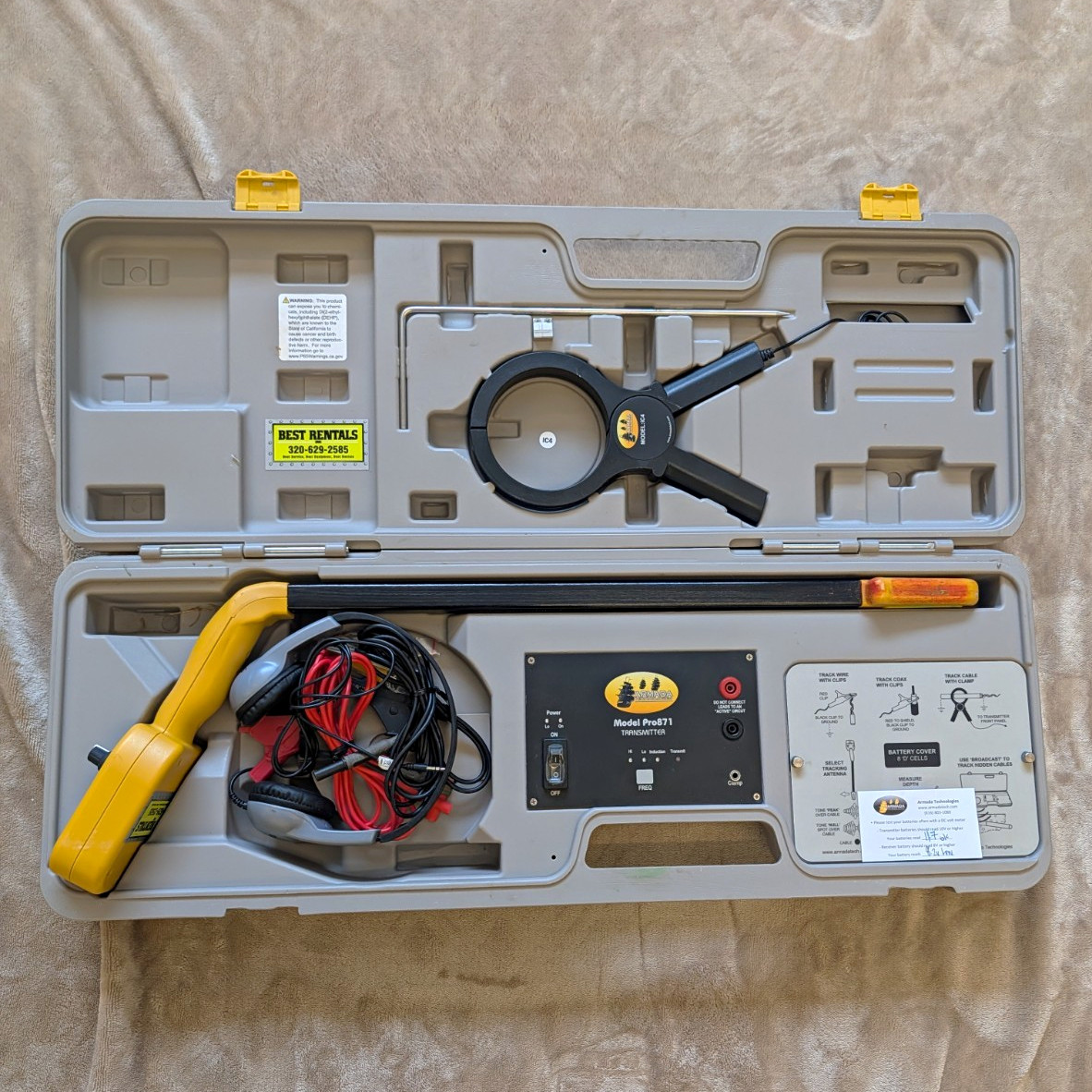 Armada Technologies Pro871C Cable Locator Kit Receiver/Transmitter Hard Case