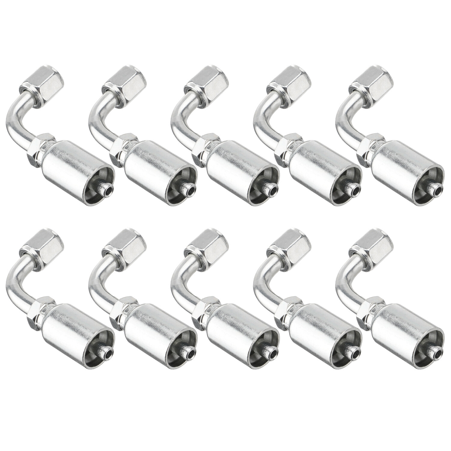 NEW 10 PCS 13943 4-4 PK STYLE HYDRAULIC HOSE FITTINGS 1/4″ FJIC 90 Degree