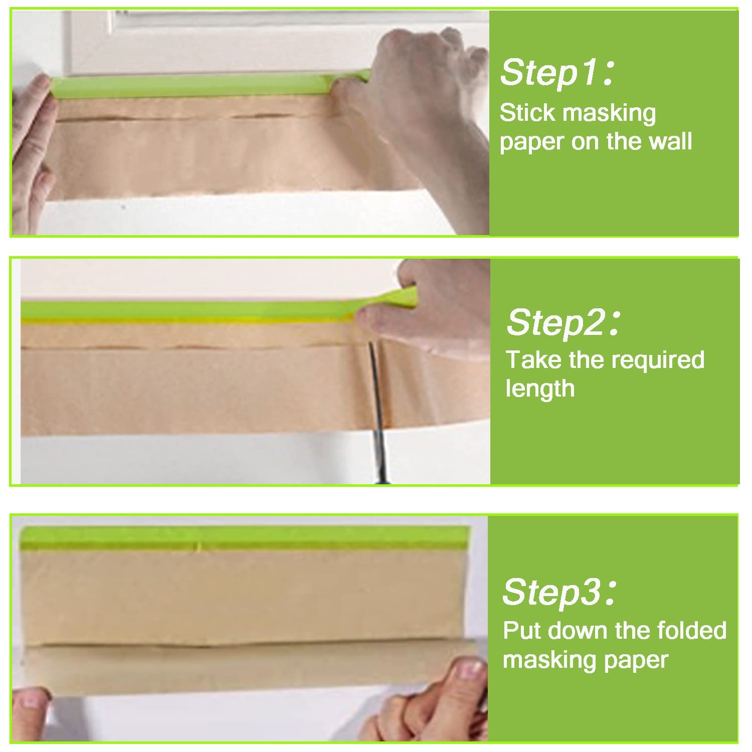 Paint Masking Paper -Unfold 18 inch x 50 feet Tape and Drape Painters Paper, Mas