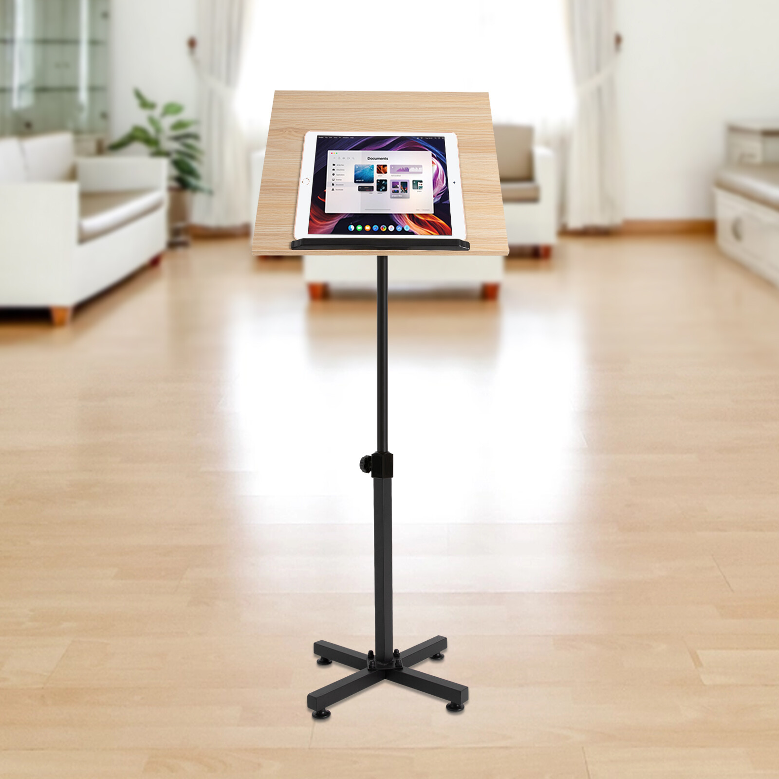 Portable 360�� Adjustable Lectern Presentation Podium Stand with Laptop Holder