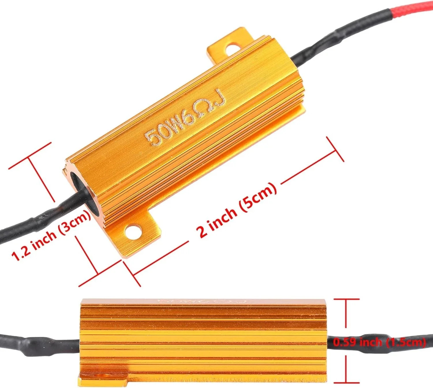 4PCS 50W 6 Ohm LED Load Resistor Indicator Ballast Flash Rate Relay for Car Turn