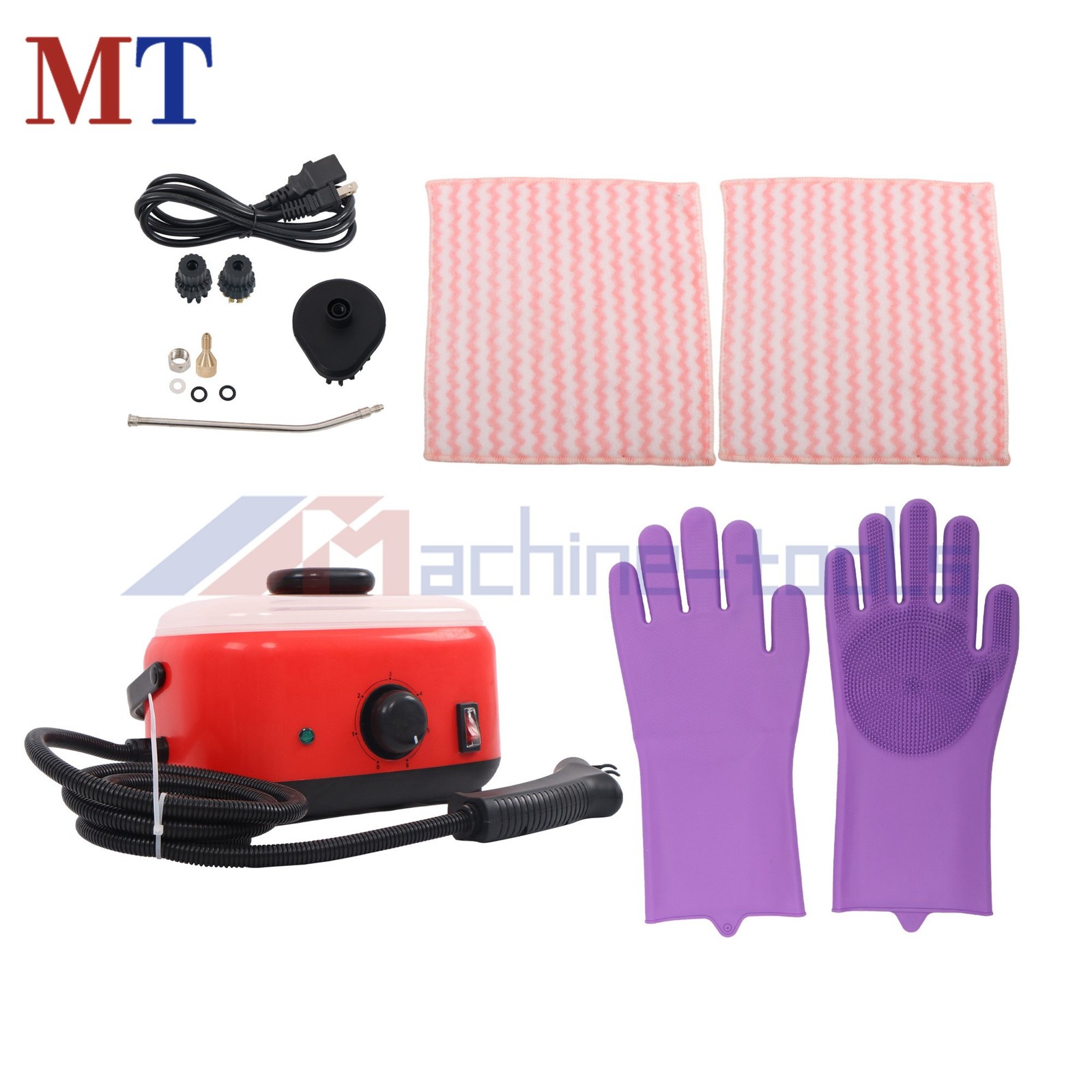 Adjustable Steam Cleaner 2500W Portable for Concrete Stains&Graffiti CleaningRed