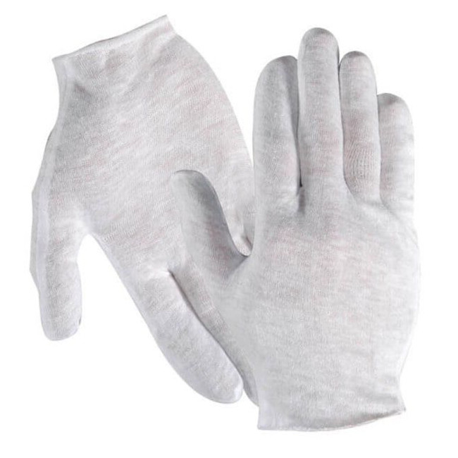 12 Pairs White Inspection Cotton/Poly Lisle Glove Coin Jewelry Light Weight 1 Dz