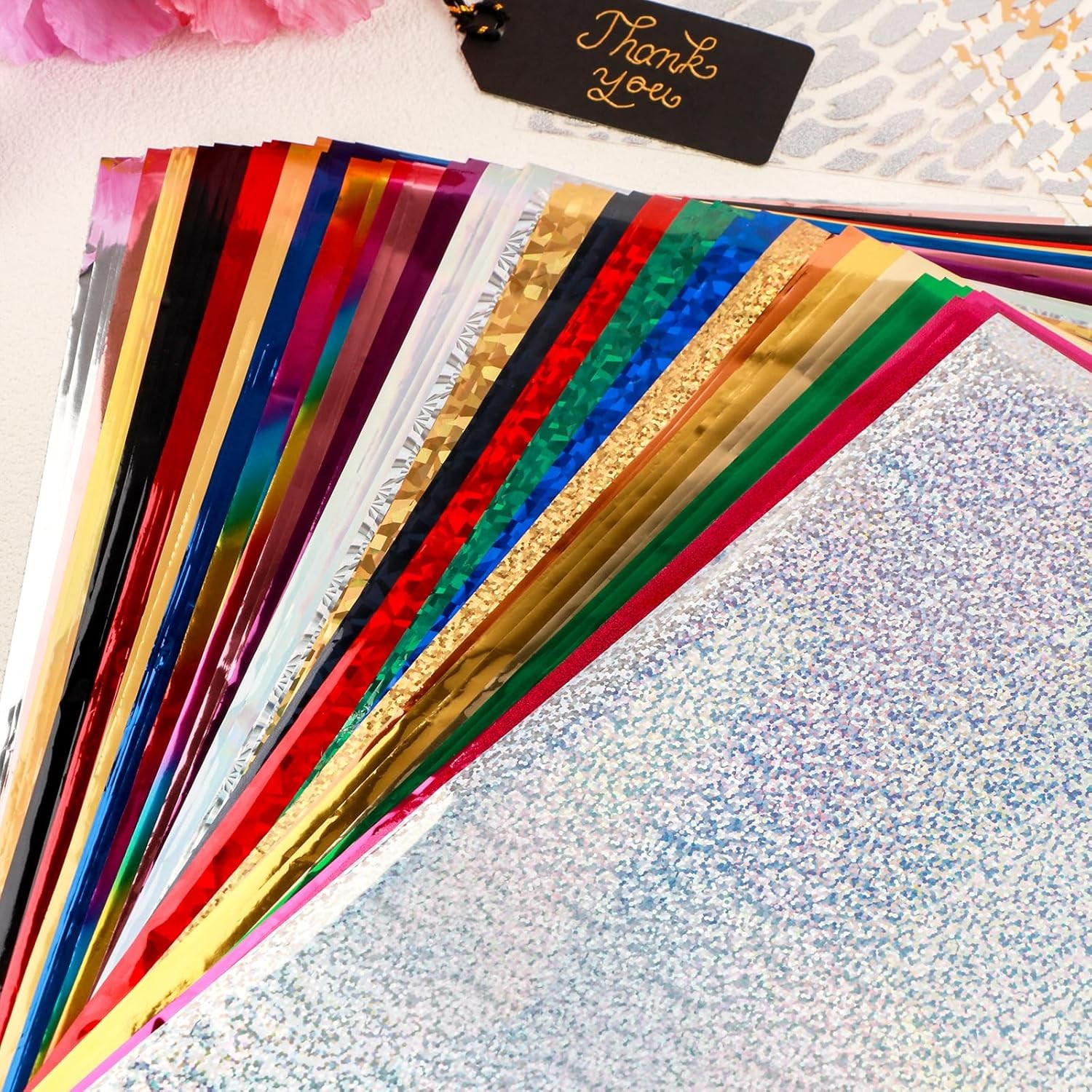 50Sheets Toner Reactive Foil Transfer Paper 7.9X11.4Inch A4 Hot Foil Paper for D