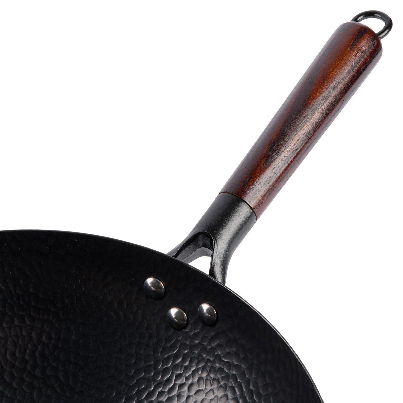 Gibson Home Stargaze Carbon Steel Flat Bottom Wok 13-Inch Hammered