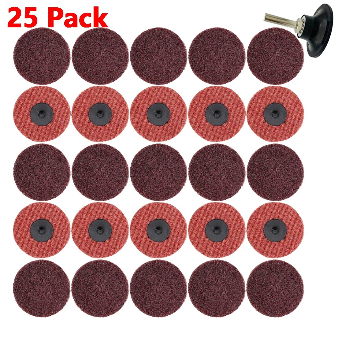 25 Pcs 3″ Medium Red Nylon Surface Conditioning Discs for Grinding Polishing