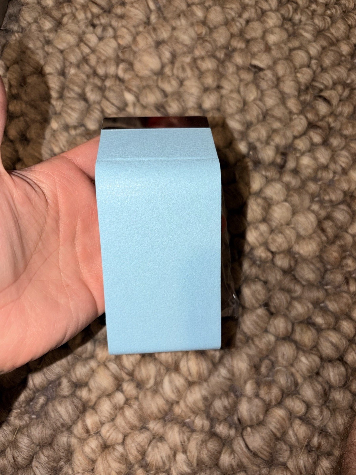 Business Card Holder with Ultra Slim Design Magnetic Close Light Blue Color